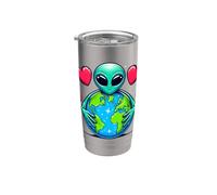 Alien Earth Day Hug Hugging Planet Lover Niños Niñas Vaso térmico de acero inoxidable de doble pared
