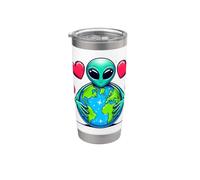 Alien Earth Day Hug Hugging Planet Lover Niños Niñas Vaso térmico de acero inoxidable de doble pared