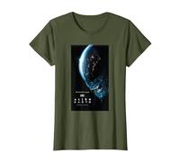 Alien: Earth FX Series Xenomorph & Logo Official Poster Art Camiseta, Mujer, Verde Oliva, XS