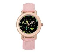 Alien - Elegante reloj analógico de cuarzo para mujer, correa de piel