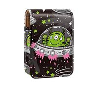 Alien - Estuche portátil para lápiz labial, mini caja de almacenamiento de lápiz labial, organizador de lápiz labial con espejo para mujer, Varios colores, 9.5x2x7 cm/3.7x0.8x2.7 in