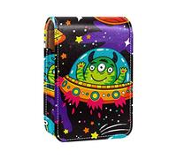 Alien - Estuche portátil para lápiz labial, mini caja de almacenamiento de lápiz labial, organizador de lápiz labial con espejo para mujer, Varios colores, 9.5x2x7 cm/3.7x0.8x2.7 in