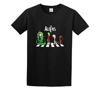 Alien Et American Science Fiction Extraterrestrial Film Creative Design On Abbey Road T-Shirt Graphic tee Printed Top Mens Black Shirt XL