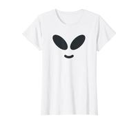 Alien Face Extraterrestre Alien Costume Camiseta gráfica económica, Mujer, Blanco, M