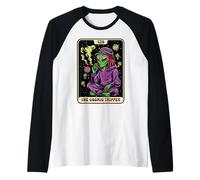 Alien Fumar Marihuana Tarot 420 Cosmic Tripper Cannabis Camiseta Manga Raglan