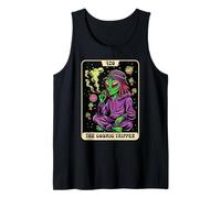 Alien Fumar Marihuana Tarot 420 Cosmic Tripper Cannabis Camiseta sin Mangas