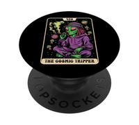 Alien Fumar Marihuana Tarot 420 Cosmic Tripper Cannabis PopSockets PopGrip Adhesivo