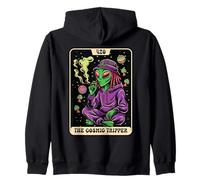 Alien Fumar Marihuana Tarot 420 Cosmic Tripper Cannabis Sudadera con Capucha