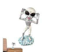 Alien Garden Decor Figurine | Artisan Charm Outer Space Alien Resin Sculpture - Multi-Scene Desktop Crafts Ornament, Unique Creative Garden Statue Outdoor, Extraterrestrial Figurine For Desk Decor