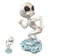 Alien Garden Decor Figurine | Artisan Charm Outer Space Alien Resin Sculpture - Multi-Scene Desktop Crafts Ornament, Unique Creative Garden Statue Outdoor, Extraterrestrial Figurine For Desk Decor