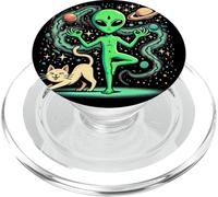 Alien Haciendo un Yoga - Yoga Pose - Espacio - Plancton PopSockets PopGrip para MagSafe
