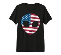 Alien Head Bandera Americana Patriótica - I Love USA America Fan Camiseta Premium