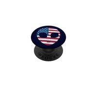 Alien Head Bandera Americana Patriótica - I Love USA America Fan PopSockets PopGrip Adhesivo