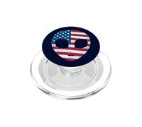 Alien Head Bandera Americana Patriótica - I Love USA America Fan PopSockets PopGrip para MagSafe