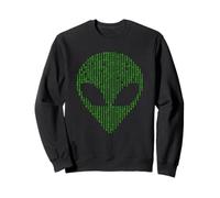 Alien Head Código Binario Ciencia Programación Nerd Sudadera