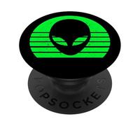 Alien Head Face Retro Vintage Science-Fiction PopSockets PopGrip Adhesivo