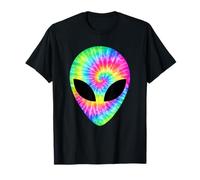 Alien Head Rainbow Tie Dye Hippie Estética Camiseta
