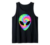 Alien Head Rainbow Tie Dye Hippie Estética Camiseta sin Mangas