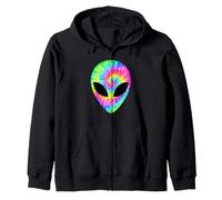 Alien Head Rainbow Tie Dye Hippie Estética Sudadera con Capucha