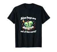 Alien Hugs out of This World Cute UFO Pun Novedad Camiseta