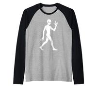 Alien I Love You Hand Lenguaje de Signos Lindo ASL Día de San Valentín Camiseta Manga Raglan