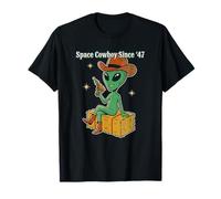 Alien In A Cowboy Hat 1947 Retro Marciano OVNI Roswell Camiseta