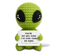 Alien Kuscheltier Positive Geschenk Emotional Support Alien Figur Plüschtier mit Positivkeittskarte Glücksbringer & Mutmacher Geschenk für Freunde, Science Fiction Fans