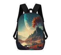 Alien Landscape with Reflective Lake -1 Mochilas Para Niños, Mochilas Escolares Personalizadas En 3D Para Niños Y Niñas, Mochilas Escolares Grandes, Mochilas Informales Para El Día A Día 17inch