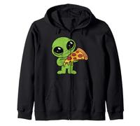 Alien Lindo con Rebanada De Pizza De Comida Rápida Sudadera con Capucha