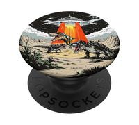 Alien Lover, platillo Volador, OVNI, Dinosaurio de abducción PopSockets PopGrip Adhesivo