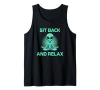 Alien Meditación Meditar Relajación Sit Back and Relax Camiseta sin Mangas