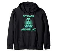 Alien Meditación Meditar Relajación Sit Back and Relax Sudadera con Capucha