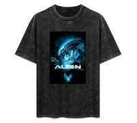 Alien Movie Poster T-Shirt Graphic Printed tee Shirt Mens Black Shirt XXL