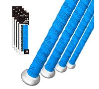 Alien Pros 野球用バットグリップテープ（4グリップ）- 1.1 mmプレカット、プロ品質のバットテープ-古い野球用バットグリップの代替品-バットを保護して、壮大なホームランを打ちましょう（4グリップ,ブルー）