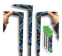 Alien Pros Cintas de Agarre para Palos de Golf, Pack de 3 Cintas Adhesivas Antideslizantes, Fáciles de Colocar en 1 Minuto (Ola Azul - Paquete de 3)