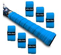 Alien Pros Cintas de Agarre para Raquetas de Tenis, Paquete de 6 Cintas Pre Cortadas de Color Rosa, Material Absorbente y Antideslizante para Tenis de Alto Rendimiento (Azul)