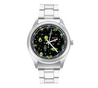 Alien - Reloj casual para hombre con correa de acero inoxidable, aleación de cuarzo, reloj de pulsera
