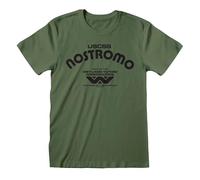 Alien Retro Nostromo Hombre Camiseta Aceituna 100% algodón Regular