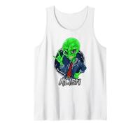 Alien Rockstar Funny Martian Outer Space Sci Fi Invasión Camiseta sin Mangas