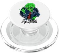 Alien Rockstar Funny Martian Outer Space Sci Fi Invasión PopSockets PopGrip para MagSafe