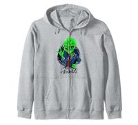 Alien Rockstar Funny Martian Outer Space Sci Fi Invasión Sudadera con Capucha