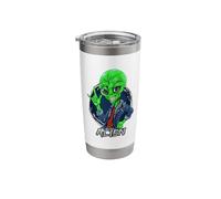 Alien Rockstar Funny Martian Outer Space Sci Fi Invasión Vaso térmico de acero inoxidable de doble pared