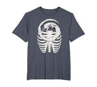 Alien: Romulus Xenomorph Chestburster in Ribcage Art Camiseta, Hombre Tallas Grandes, Azul Jaspeado, 2X Alto