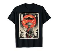 Alien Samurai UFO Japonés Retro Japón Ukiyo-e Arte Divertido Camiseta