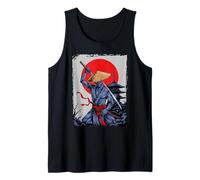 Alien Samurai UFO Japonés Vintage Gráfico Ukiyo-e Obra de Arte Camiseta sin Mangas