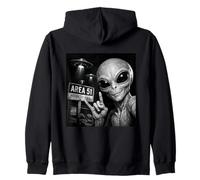 Alien Selfie Area 51 Divertidos Amantes de la conspiración OVNI Sudadera con Capucha