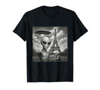 Alien Selfie en París - Visita OVNI en la Torre Eiffel Camiseta