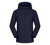 Alien Shirt - Chaqueta cortavientos de manga larga para mujer, chaqueta impermeable con capucha, chaqueta lisa para exteriores, chaqueta transpirable, azul oscuro, 3XL