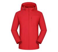 Alien Shirt - Chaqueta cortavientos de manga larga para mujer, chaqueta impermeable con capucha, chaqueta lisa para exteriores, chaqueta transpirable, rosso, 3XL