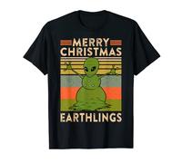 Alien Snowman Ciencia ficción Navidad Feliz Navidad Terrícolas Camiseta